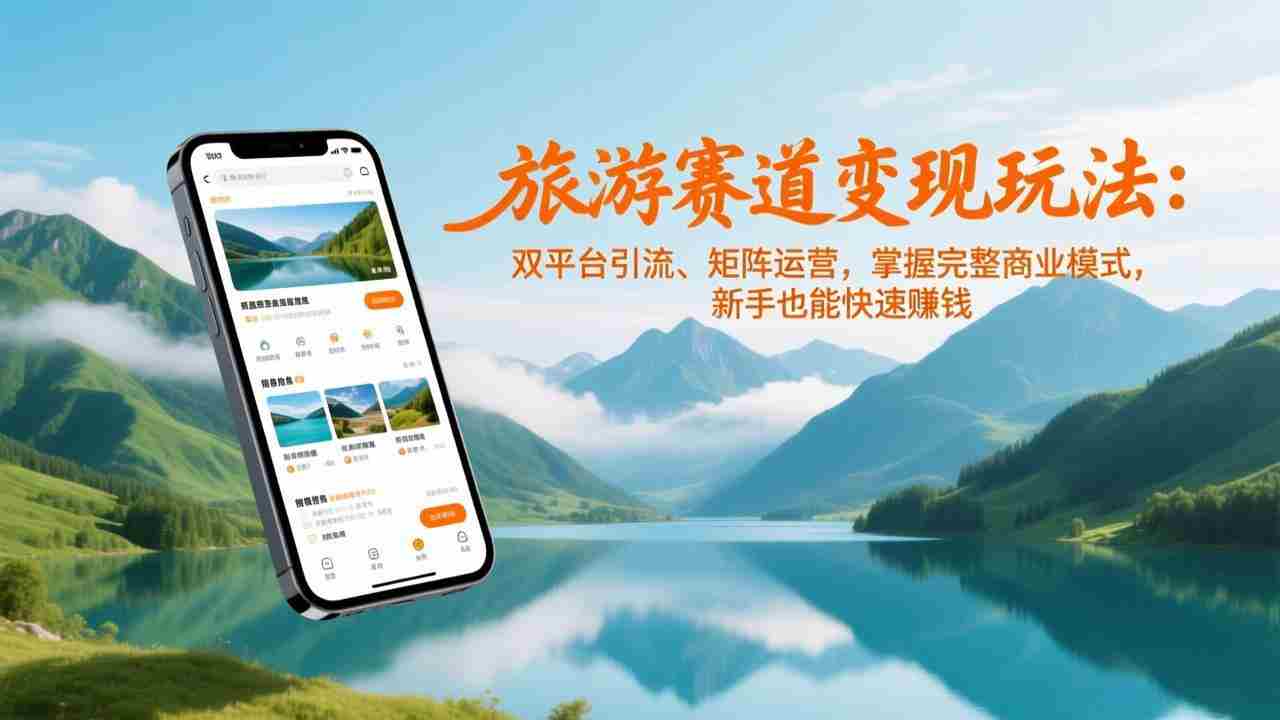 旅游赛道变现玩法：双平台引流、矩阵运营，掌握完整商业模式，新手也能快速赚钱 - 创创网