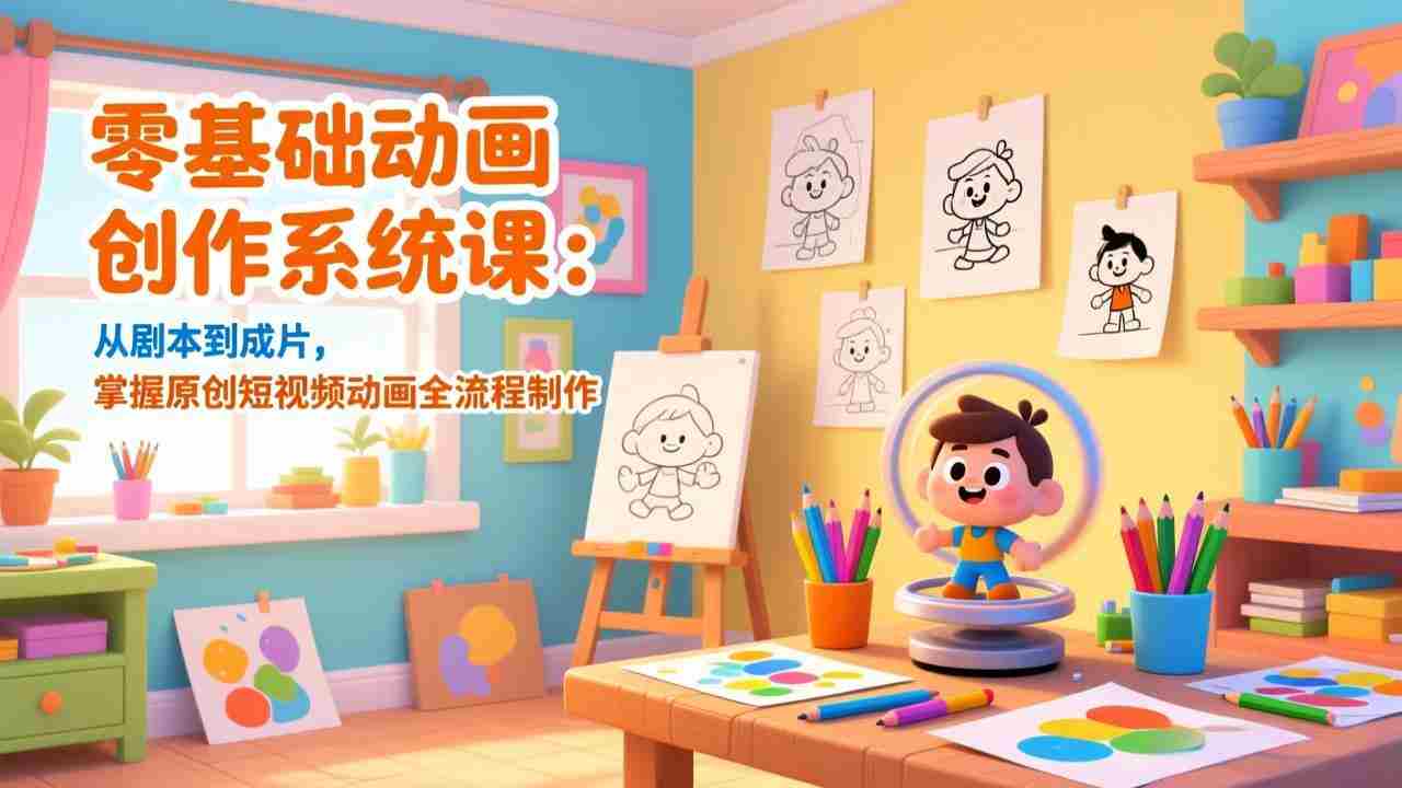 零基础动画创作系统课：从剧本到成片，掌握原创短视频动画全流程制作 - 创创网