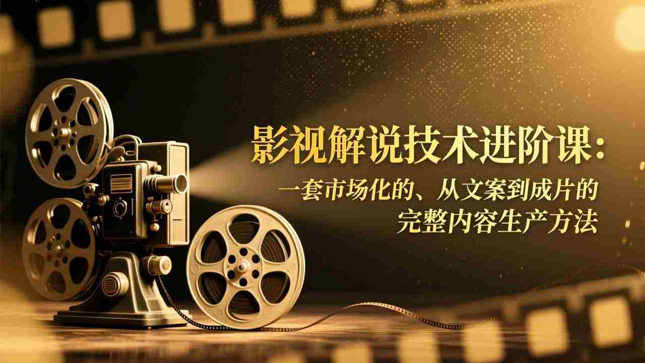 影视解说技术进阶课：一套市场化的、从文案到成片的完整内容生产方法 - 创创网